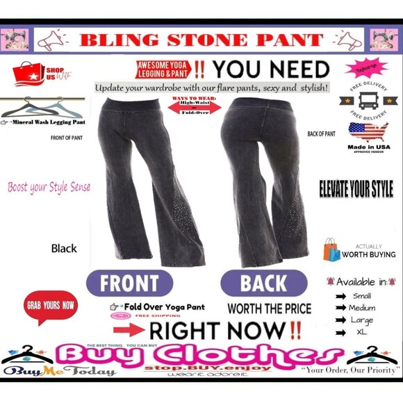 ✅BULLY Fold Over GEM STONE➕🆒 LEGGING PANT High Waist Mineral Wash 💸BUY NOW‼️🟢 - Picture 6 of 16
